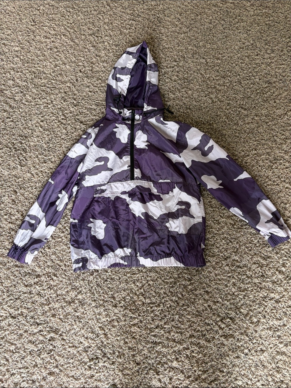 wild fable Purple & White Camo Hooded Windbreaker Jacket